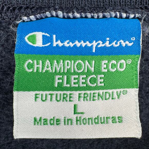 Champion Eco Fleece Dowling Fair Isle Winter Crewneck Sweatshirt L Pullover Blue - Picture 8 of 9